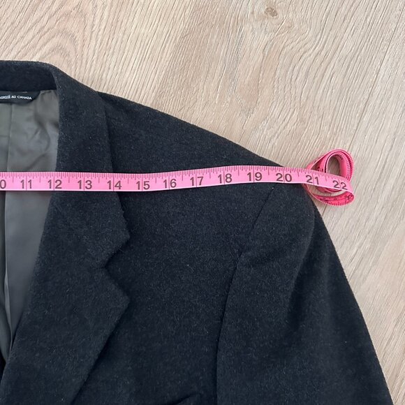 Unisex Wool Cashmere Blend Blazer Style Coat sz 40R - Marled Black - Picture 7 of 13